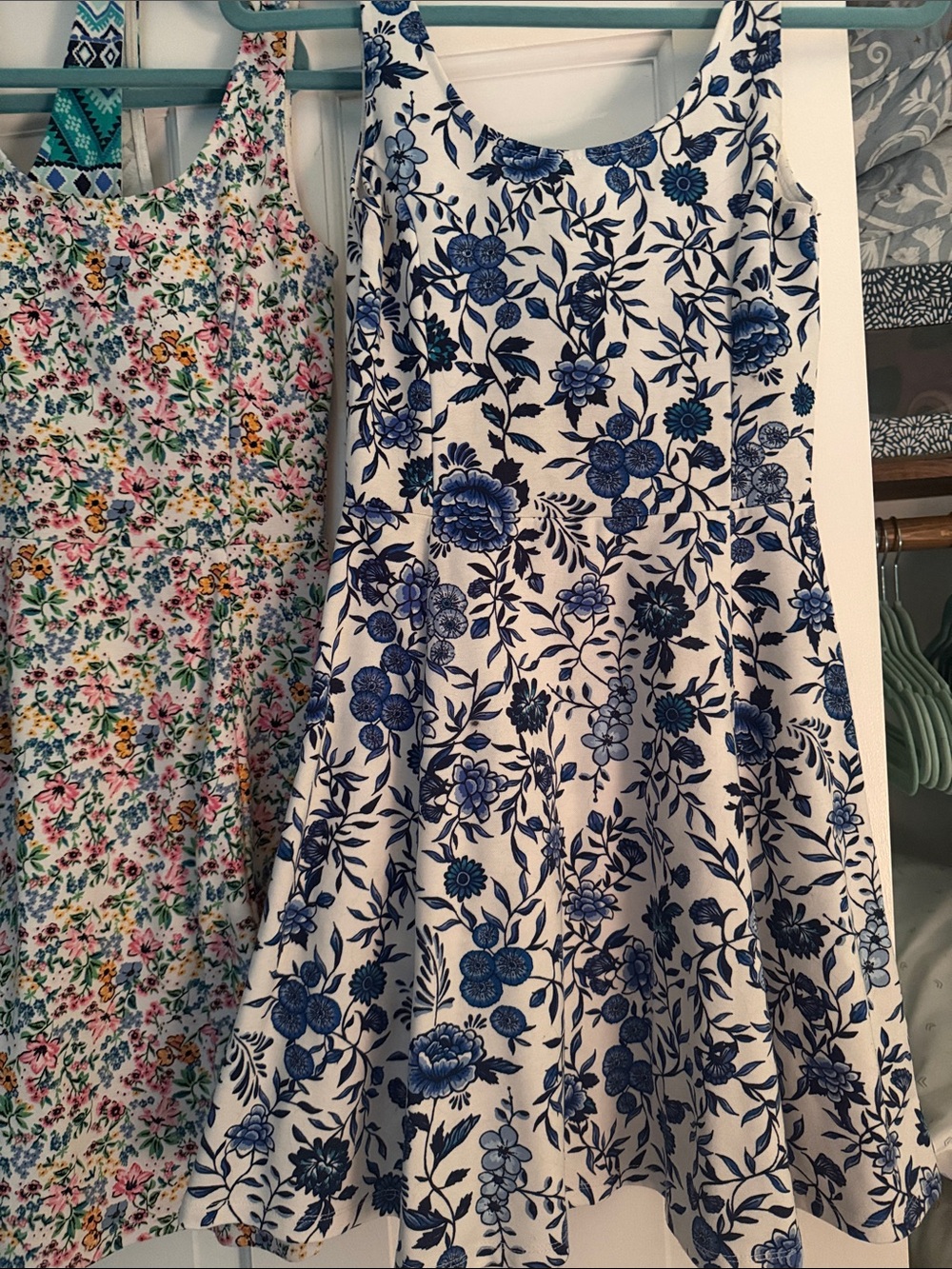 H&M Blue & Teal Floral and Geometric Casual Tank Dresses - Set of 3 - Picture 3 of 5